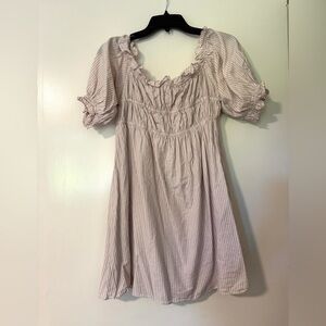 Pink striped smock dress